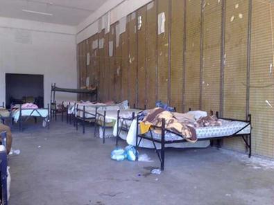 Die Haftanstalt für neuankommende Flüchtlinge in Mitilini auf Lespos in Griechenland.  