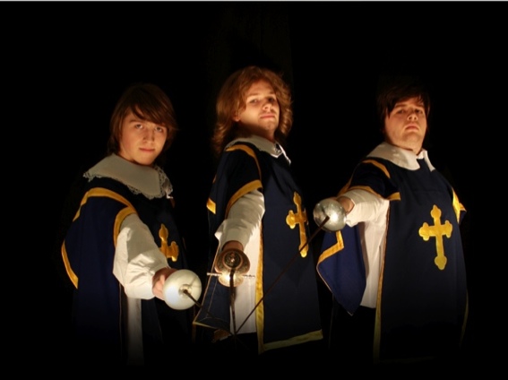 Die drei Musketiere Aramis, Athos und Portos